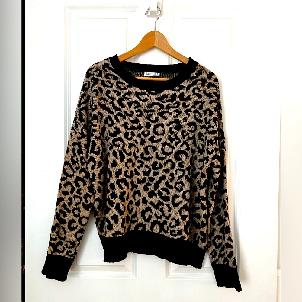 DEX women’s leopard print sweater XL
